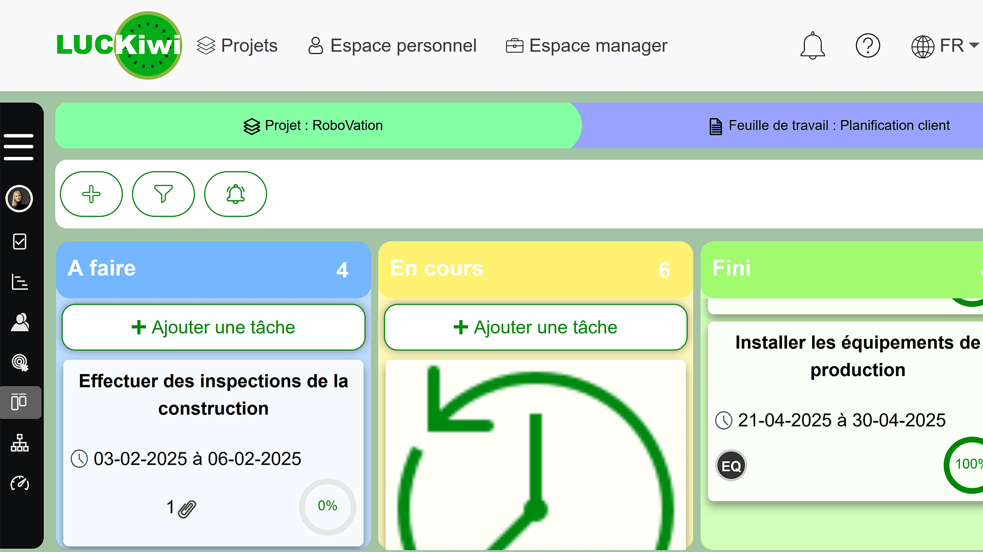 Due dates interface with calendar and task reminders