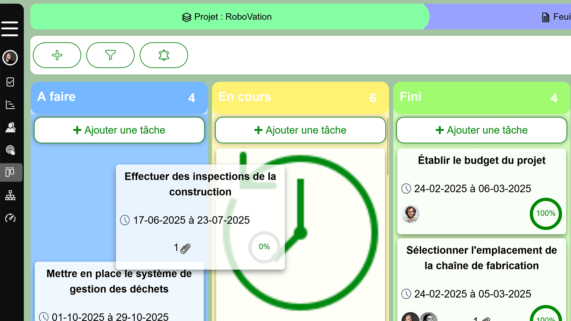 Demonstration of drag-and-drop functionality for reorganizing tasks
