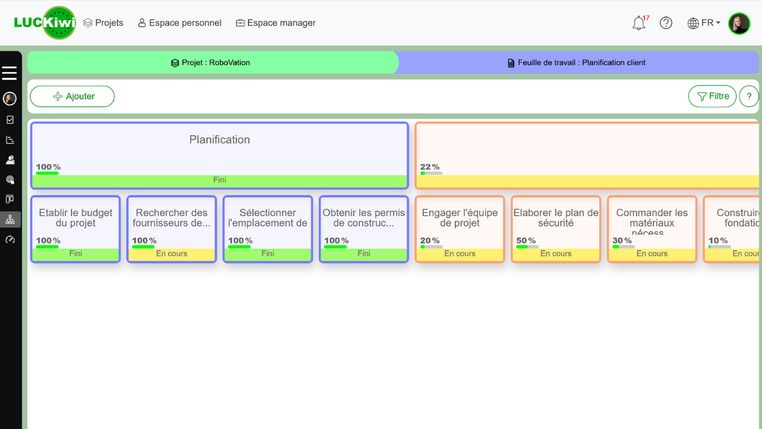 LUCKiwi Gantt Chart – Visual project planning