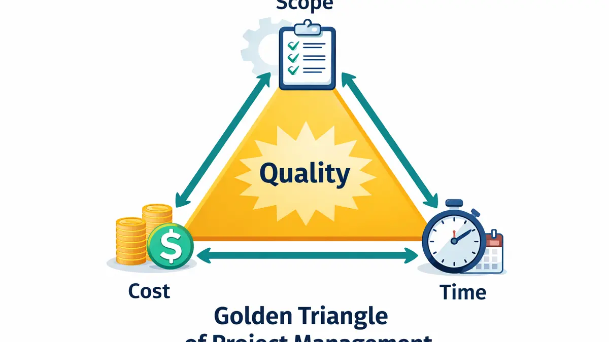Golden Triangle of Project Management: Complete 2026 Guide to the Triple Constraint (Scope, Cost, Time)