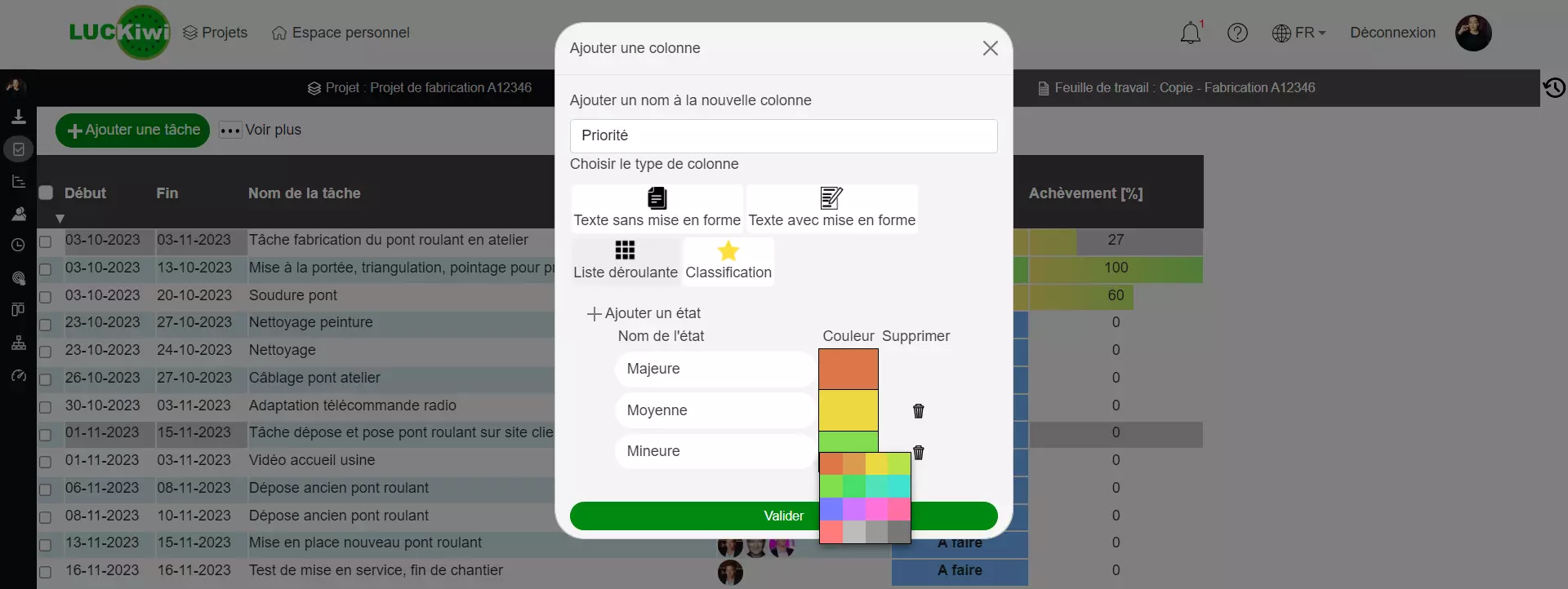 Example of a color-coded To-Do list prioritizing tasks by urgency